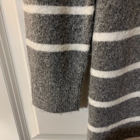 J. Crew Sweater Dress Gray and White Striped Turtleneck - Picture 4 of 12